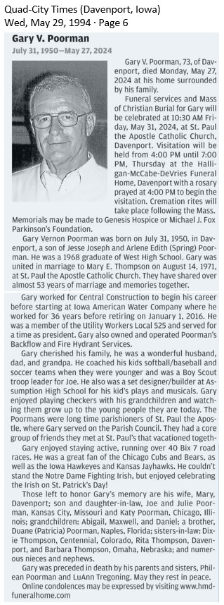 Gary Poorman Obituary